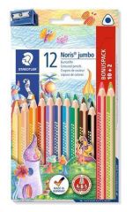 STAEDTLER  Sada pastelek Noris Jumbo, trojúhelníkový tvar, s ořezávátkem, 10+2, STAEDTLER