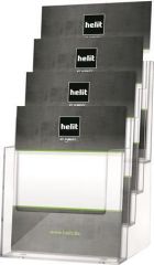 HELIT  Držák na katalogy, transparentní, stolní, A5, 4 oddíly, HELIT H2352202