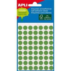 Apli  Etikety, zelené, kruhové, průměr 8 mm, 288 etiket/balení, APLI ,balení 3 ks