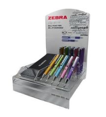 ZEBRA  Kuličkové pero SL-F1, displej/20 ks, modrá, světlé barvy, 0,24 mm, teleskopické, kovové, ZEBRA