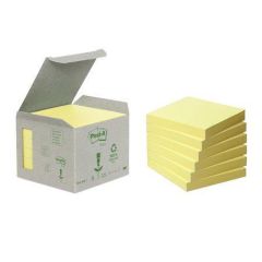 Samolepicí bloček Nature, žlutá, 76 x 76 mm, 6x 100 listů, recyklovaný, 3M POSTIT 7100172252 ,balení 600 ks
