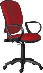 NO NAME  Kancelářská židle, textilní, černá základna, Nuvola, červená