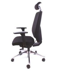 Kancelářská židle Air, s nastavitelnými područkami, exkluzivní černé čalounění, MAYAH CM4013