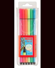 Stabilo  Fixy Pen 68, 6 neonových barev, 1mm, STABILO