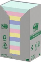 3M POSTIT  Samolepicí bloček Nature, mix pastelových barev, 38 x 51 mm, 24x 100 listů, recyklovaný, 3M POSTIT ,balení 2400 ks