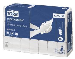 TORK  Papírové ručníky Xpress® Soft Multifold, bílá, skládané, 2vrstvé, H2 systém, TORK