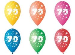Balónek, s číslem 70, 26 cm ,balení 5 ks