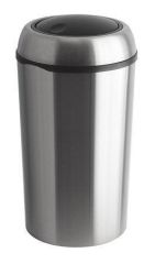 Odpadkový koš, stříbrná, kov, výkyvné víko, 75 l, VEPA BINS VB 404515