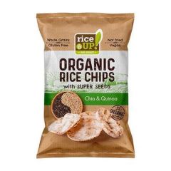 RICE UP  Rýžové chipsy Bio, chia semínka a quinoa, 25 g, RICE UP