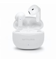 MUSE  Sluchátka M-270 TWS, bílá, s mikrofonem, bezdrátová, Bluetooth 5.0, MUSE
