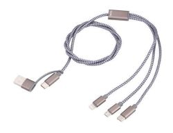 TROIKA  Nabíjecí kabel Dreizack, šedá, 3v1, TROIKA CBL30/GY