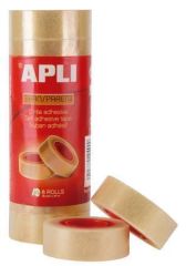 Apli  Lepicí páska, 19mm x 33m, APLI Transparent, (8ks) ,balení 8 ks