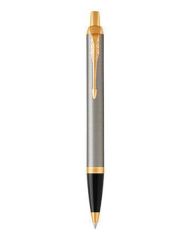 Kuličkové pero Royal IM, modrá, 0,7 mm, šedé broušené tělo, zlatý klip, PARKER 1931670