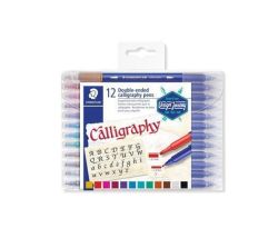 STAEDTLER  Kaligrafické popisovače Calligraph Duo, sada, 12 barev, 2,0/3,5 mm, oboustranné, STAEDTLER