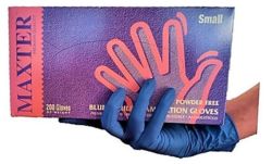Ochranné rukavice, modrá, jednorázové, nitrilové, vel. M, 200 ks, nepudrované