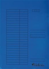 VICTORIA  Desky s chlopněmi, modré, karton, A4, VICTORIA ,balení 5 ks