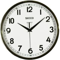 SECCO  Nástěnné hodiny, rám - chromový, 24,5 cm, SECCO