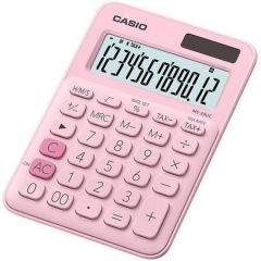 Casio  Kalkulačka MS 20 UC, růžová, stolní, 12 místný displej, CASIO