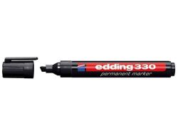 Permanentní popisovač ED 330, černá, 1-5mm, klínový hrot, EDDING