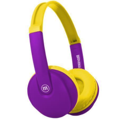 Sluchátka s mikrofonem HP-BT350, fialová-žlutá, bezdrátová, dětská, MAXELL