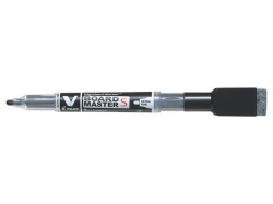 Popisovač na bílou tabuli V-Board Master S, černá, 1,3 mm, EF, s houbičkou, PILOT WBME-VS-EF-B-BG