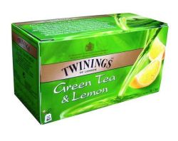 TWININGS  Zelený čaj Green Tea & Lemon, citrón, 25x1,6 g, TWININGS