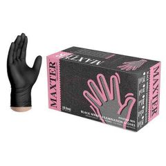 Ochranné rukavice, černá, jednorázové, nitrilové, vel. M, 100 ks, nepudrované, 3,6 g ,balení 100 ks
