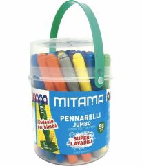 Fixy JUMBO, sada, 50 ks, omyvatelné, 5 mm, kulaté, MITAMA 62875 ,balení 50 ks