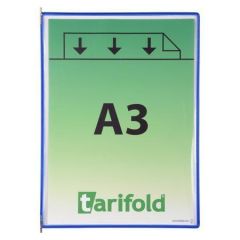 Tarifold  Prezentační kapsa, modrá, A3, na výšku, ot. shora, PP, DJOIS ,balení 10 ks