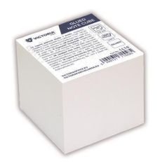 Papírové bločky v kostce, 85 x 85 x 70 mm, 490 listů, lepené, VICTORIA OFFICE ,balení 490 ks