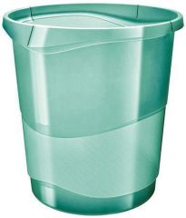 ESSELTE  Odpadkový koš Colour`Ice, průhledná zelená, 14 l, ESSELTE