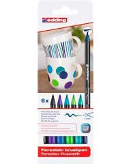 EDDING  Štětcový popisovač na porcelán 4200 Cool color, sada 6 různých barev, EDDING 7580206002