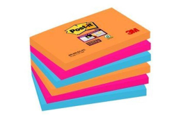 3M POSTIT  Samolepicí bloček Super Sticky Bangkok, mix barev, 76 x 127 mm, 6x 90 listů, 3M POSTIT 7100242800 ,balení 540 ks