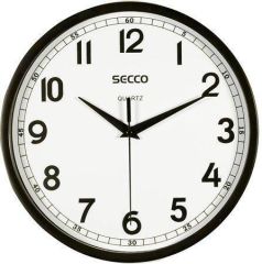 SECCO  Nástěnné hodiny, černá, 24,5 cm, SECCO