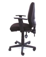 Kancelářská židle Smile, s nastavitelnými područkami, černé čalounění, MAYAH 10008-03CK