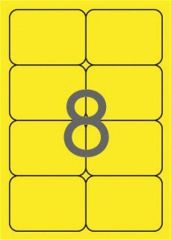 Etikety, zaoblené rohy, fluorescentní žlutá,  99,1x67,7 mm, 160 ks/bal., APLI ,balení 20 ks