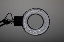 Stolní lampa Viso, černá, LED, zvětšovací sklo, MAUL