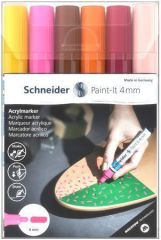 SCHNEIDER  120297 Akrylové popisovače Paint-It 320, sada 6 barev, 4 mm, SCHNEIDER