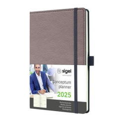 SIGEL  Diář Conceptum, šedohnědá, A5, týdenní, 2025, pevná vazba, SIGEL C2551
