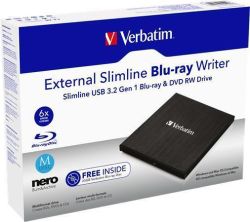 Verbatim  Externí slimline vypalovačka, Blu-ray, USB 3.0, VERBATIM