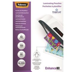 FELLOWES  Laminovací fólie, lesklá, A5, 80 micron,  FELLOWES ,balení 100 ks