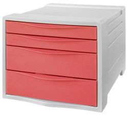 ESSELTE  Zásuvkový box Colour`Breeze, korálová, plast, 4 zásuvky, ESSELTE 628457