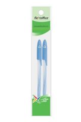 Kuličkové pero Candee, modrá, 0,3 mm, 2ks/blister, s uzávěrem, FLEXOFFICE