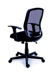 MAYAH  Manažerská židle, textilní, síťovinoný opěrák, černá základna, MaYAH Fun, černá