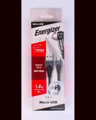 USB kabel, černá, USB-A - micro USB, 1,2 m, ENERGIZER 3492548230600