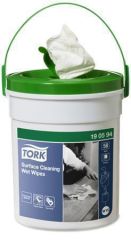Vlhčené utěrky na čištění povrchů, 1-vrstva, 58 ks, kbelík, bílá, W15 systém, TORK ,balení 58 ks