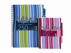 Pukka Pad  Blok Project book, mix barev, linkovaný, drátěná kroužková vazba, A4, 125 listů, PUKKA PAD