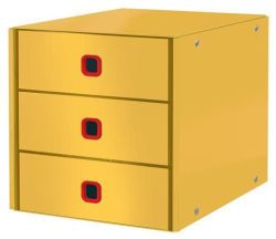 Leitz  Zásuvkový box Cosy Click&Store, teplá žlutá, 3 zásuvky, laminovaný karton, LEITZ 53680019