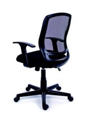 Manažerská židle, textilní, síťovinoný opěrák, černá základna, MaYAH Fun, černá
