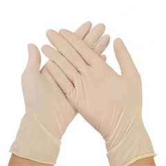 Ochranné rukavice, béžová, jednorázové, latexové, 5,7 g, vel. M, 100 ks, nepudrované, 1005M ,balení 100 ks